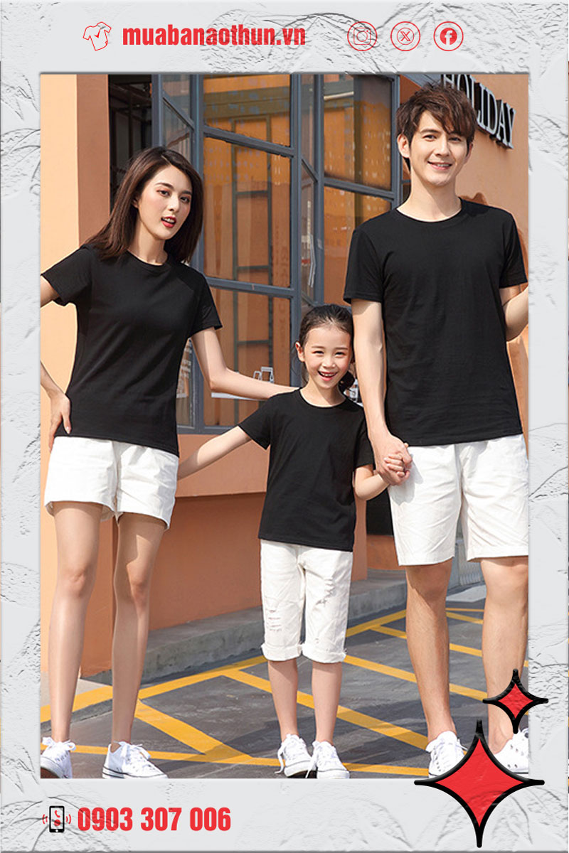Áo thun trơn gia đình 180801